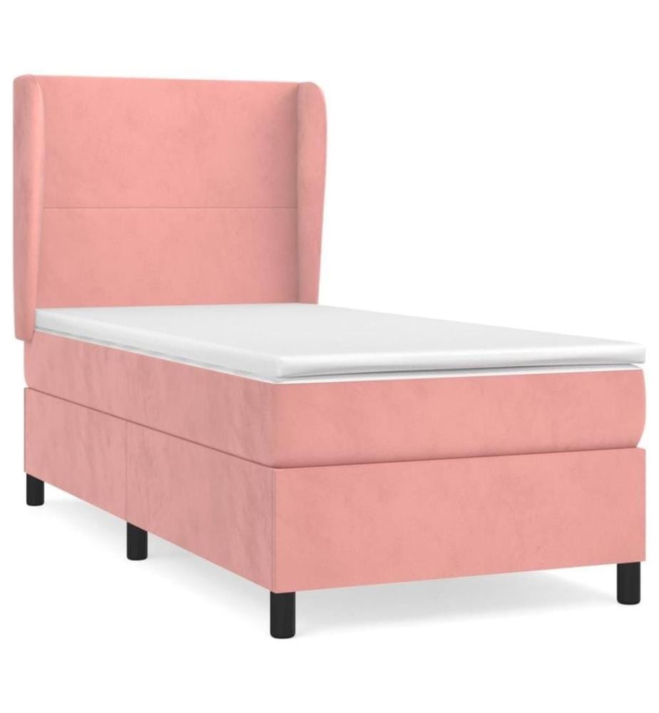 Boxspringbett mit Matratze Rosa 90x200 cm Samt