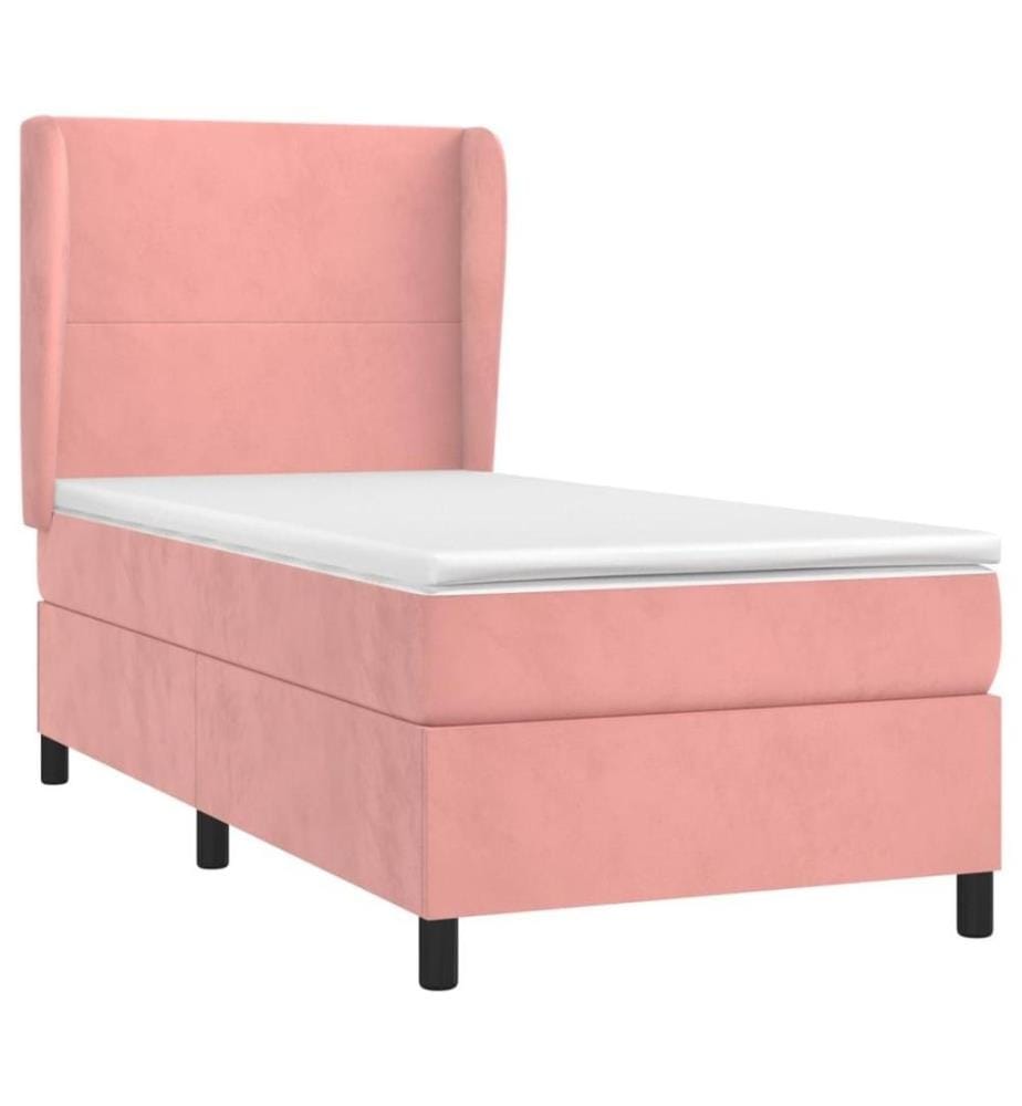Boxspringbett mit Matratze Rosa 90x200 cm Samt