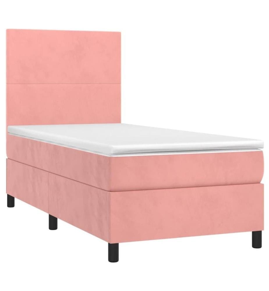 Boxspringbett mit Matratze Rosa 80x200 cm Samt