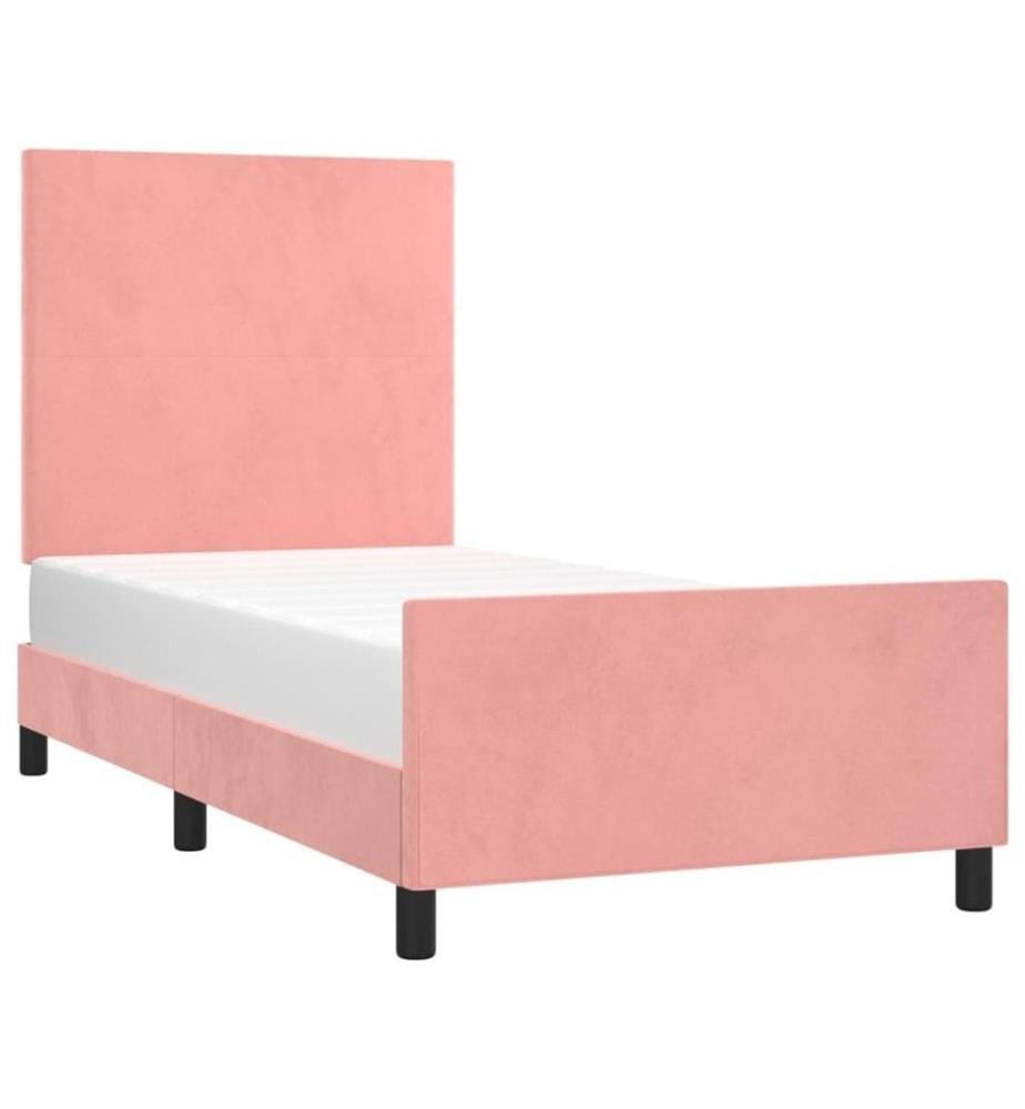Bettgestell mit Kopfteil Rosa 80x200 cm Samt