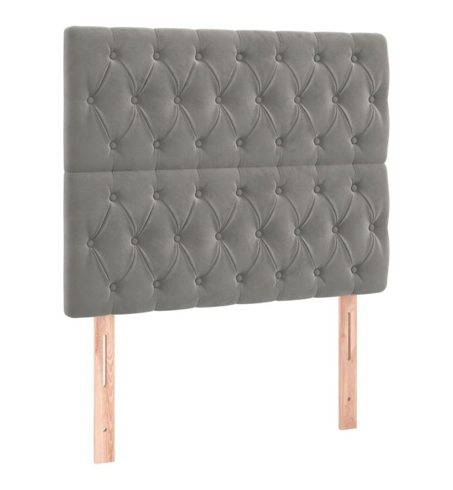 Boxspringbett mit Matratze Hellgrau 90x190 cm Samt