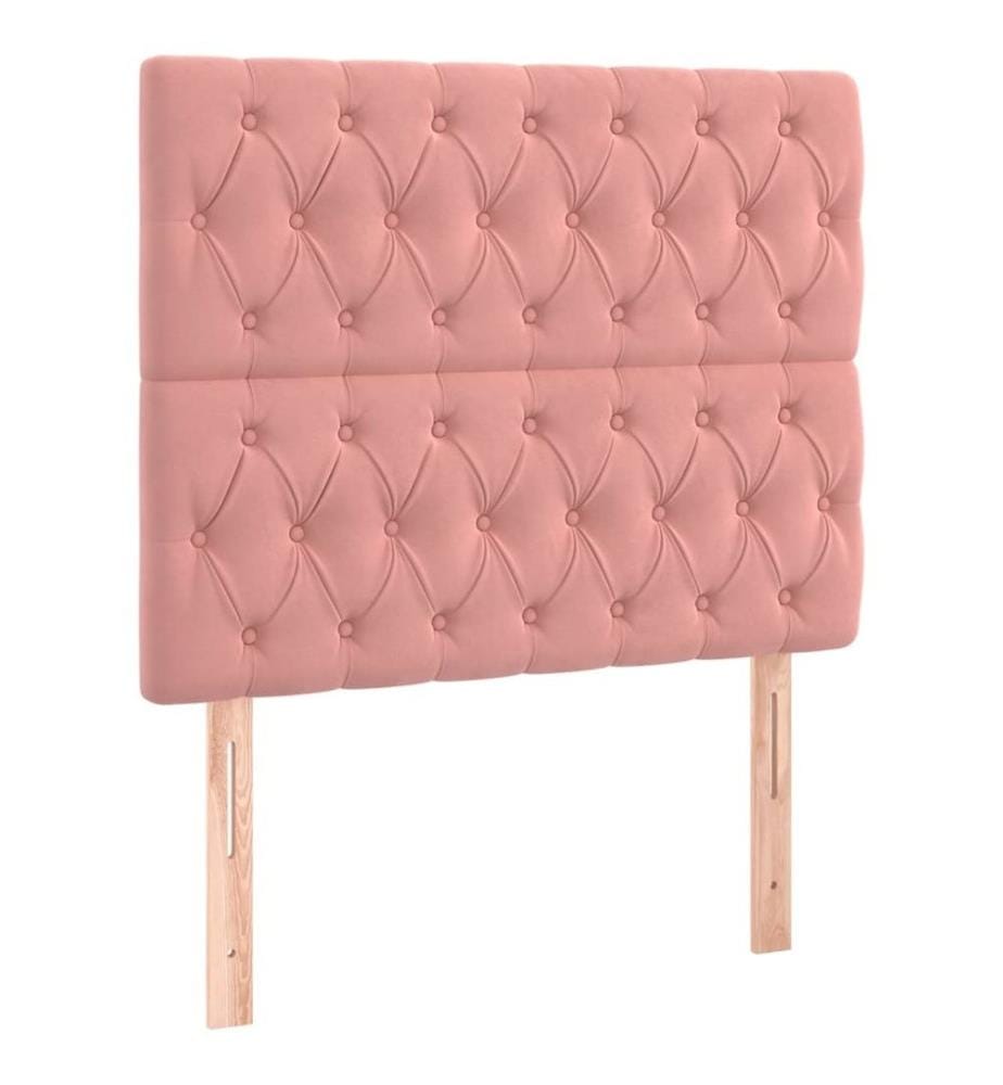 Boxspringbett mit Matratze Rosa 90x200 cm Samt