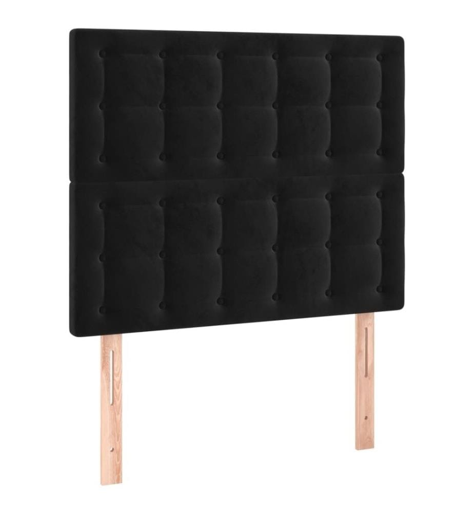 Boxspringbett mit Matratze Schwarz 90x200 cm Samt