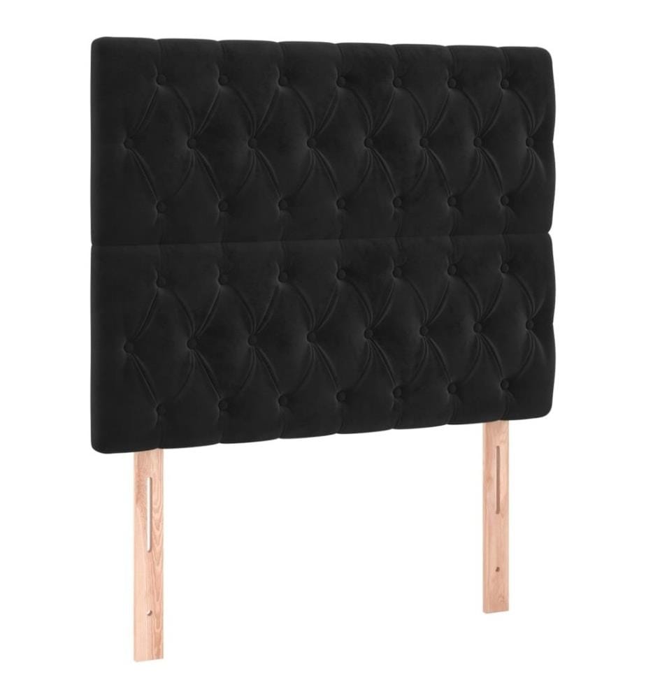 Boxspringbett mit Matratze Schwarz 100x200 cm Samt