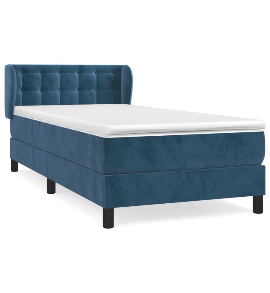 Boxspringbett mit Matratze Dunkelblau 80x200 cm Samt
