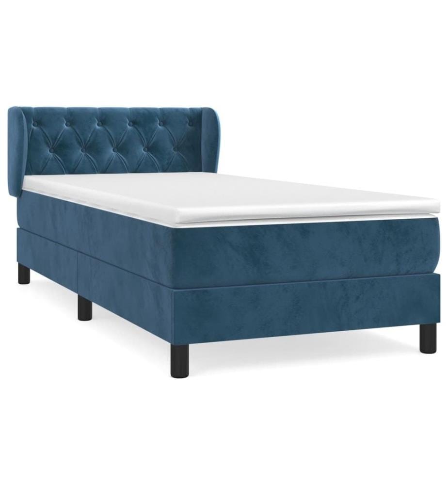 Boxspringbett mit Matratze Dunkelblau 80x200 cm Samt