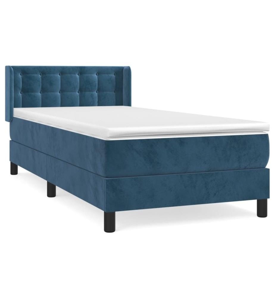 Boxspringbett mit Matratze Dunkelblau 80x200 cm Samt