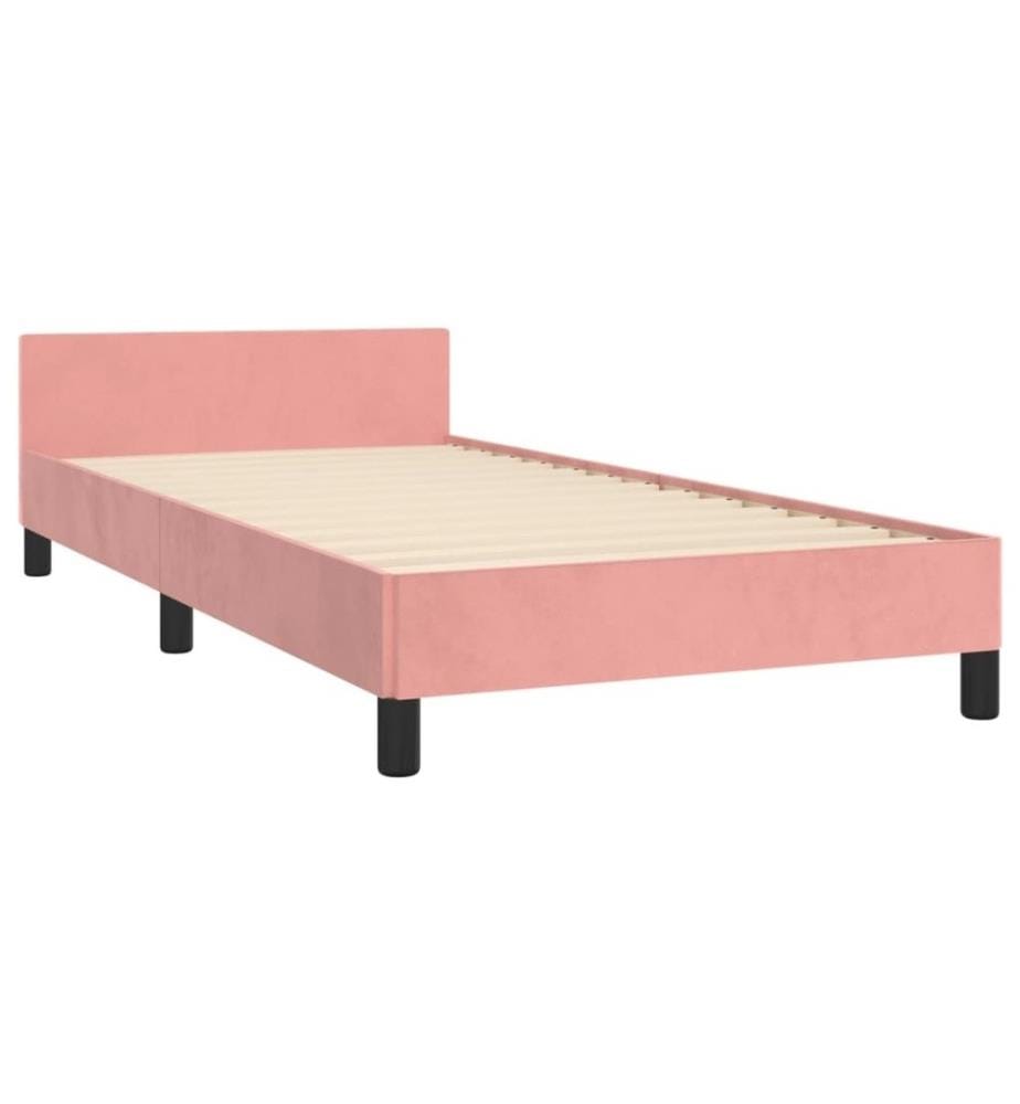 Bettgestell mit Kopfteil Rosa 90x200 cm Samt
