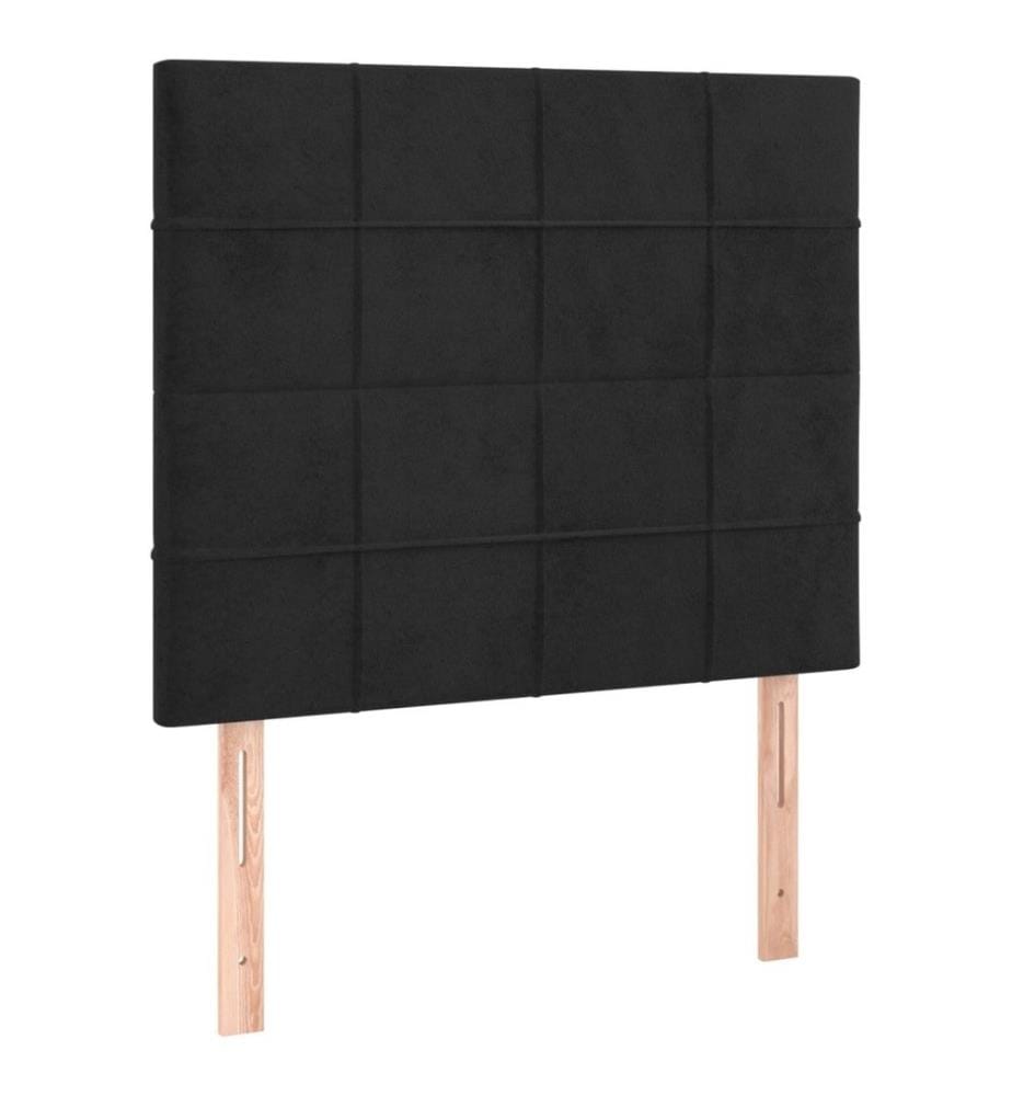 Boxspringbett mit Matratze Schwarz 80x200 cm Samt