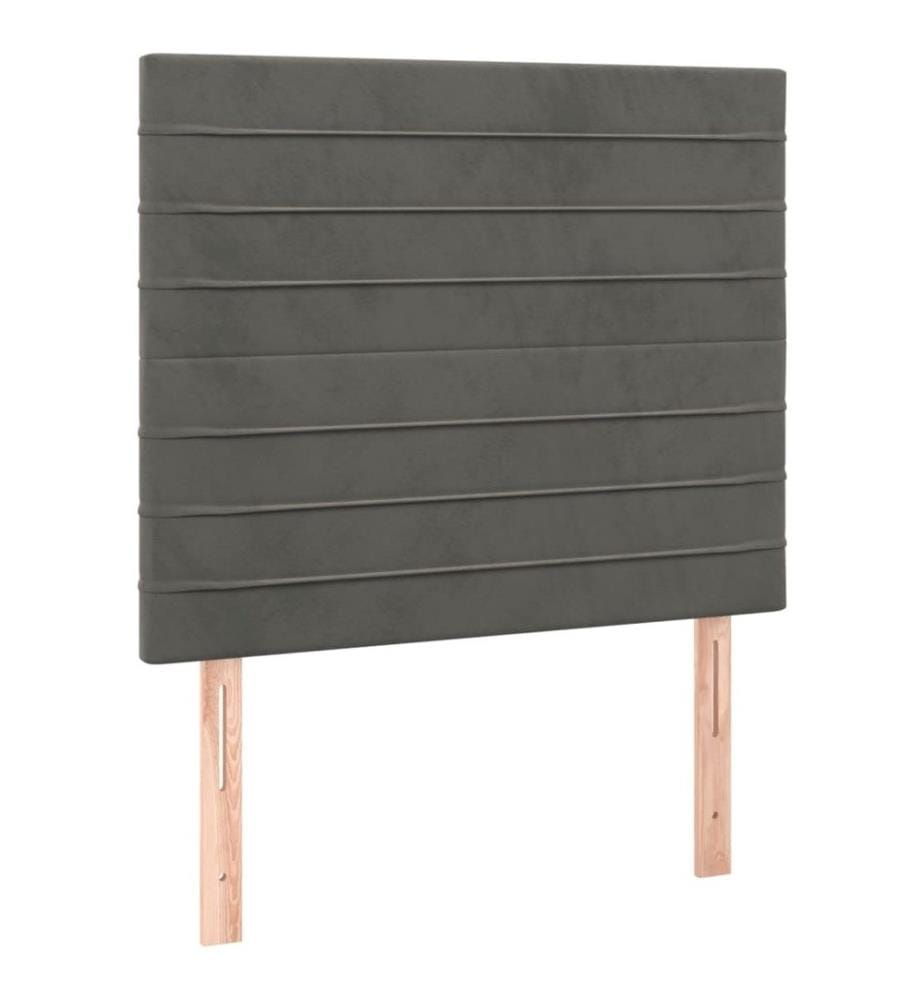 Boxspringbett mit Matratze Dunkelgrau 80x200 cm Samt