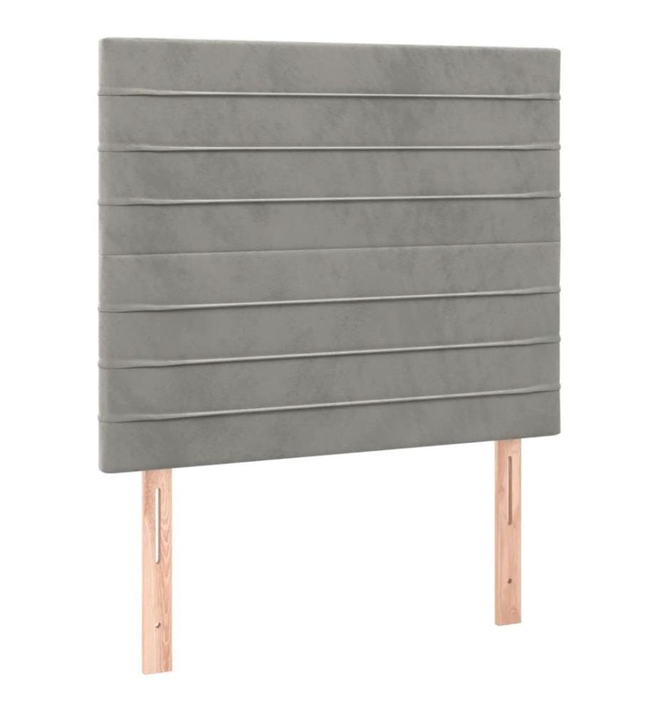 Boxspringbett mit Matratze Hellgrau 100x200 cm Samt