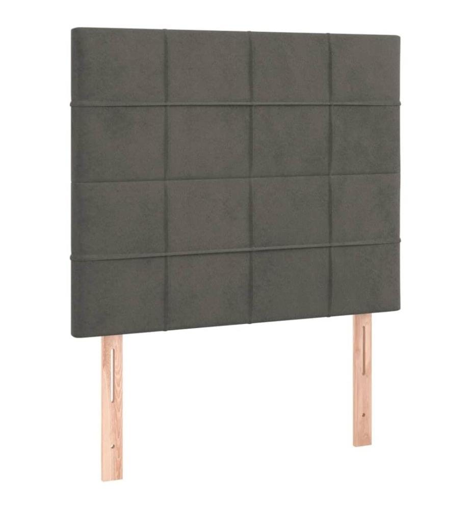 Boxspringbett mit Matratze Dunkelgrau 80x200 cm Samt