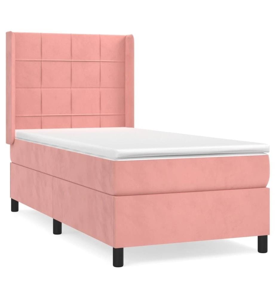Boxspringbett mit Matratze Rosa 80x200 cm Samt