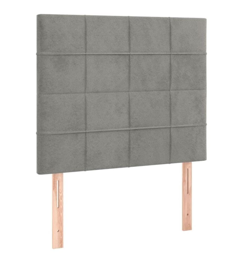 Boxspringbett mit Matratze Hellgrau 100x200 cm Samt