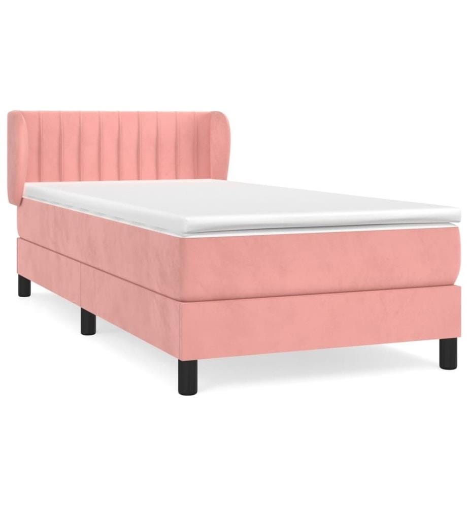 Boxspringbett mit Matratze Rosa 80x200 cm Samt