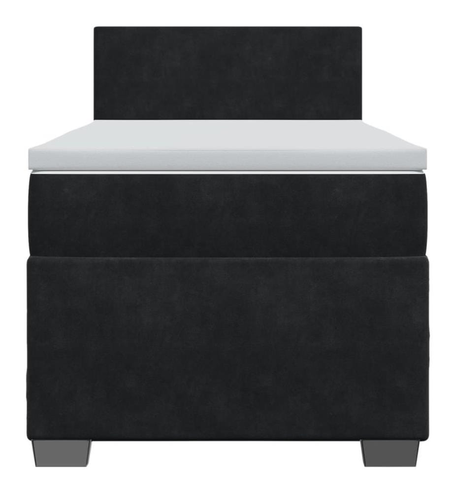 Boxspringbett mit Matratze Schwarz 80x200 cm Samt