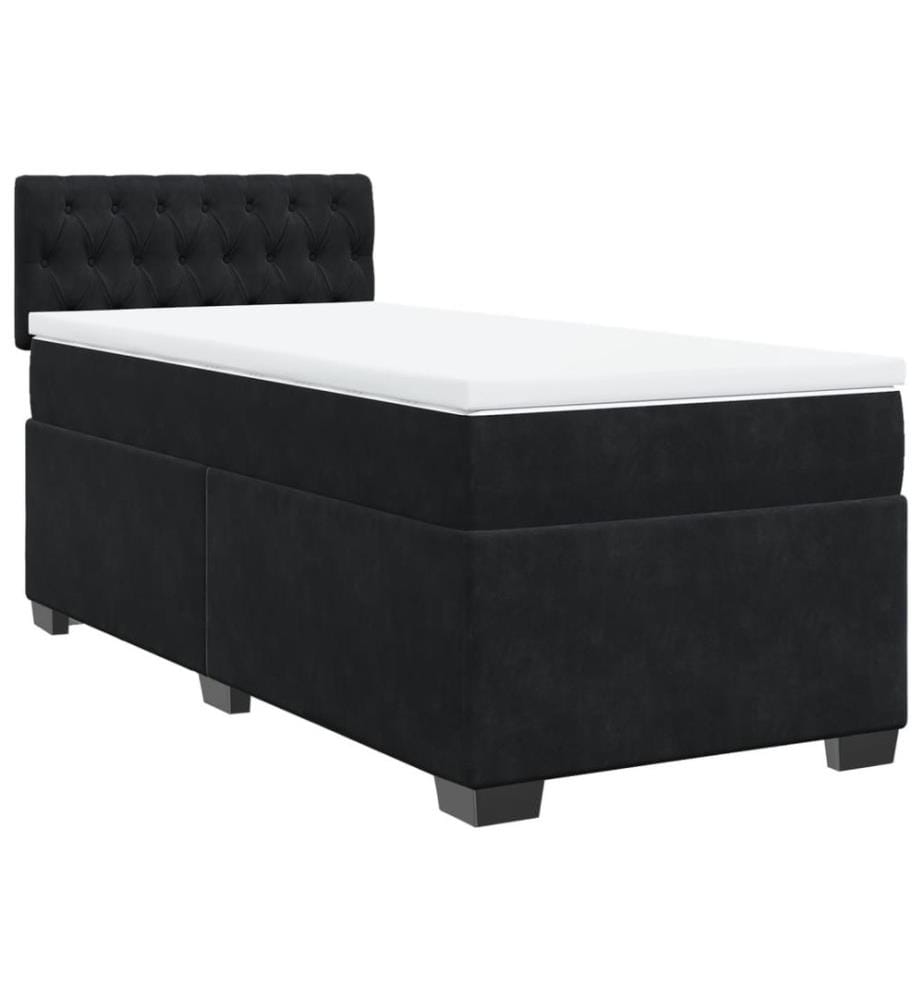 Boxspringbett mit Matratze Schwarz 80x200 cm Samt