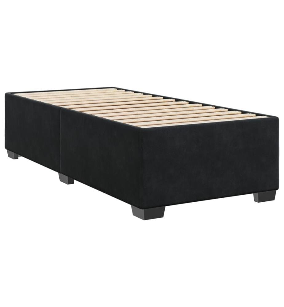 Boxspringbett mit Matratze Schwarz 100x200 cm Samt