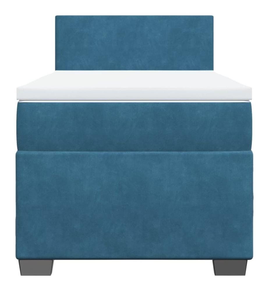 Boxspringbett mit Matratze Dunkelblau 80x200 cm Samt