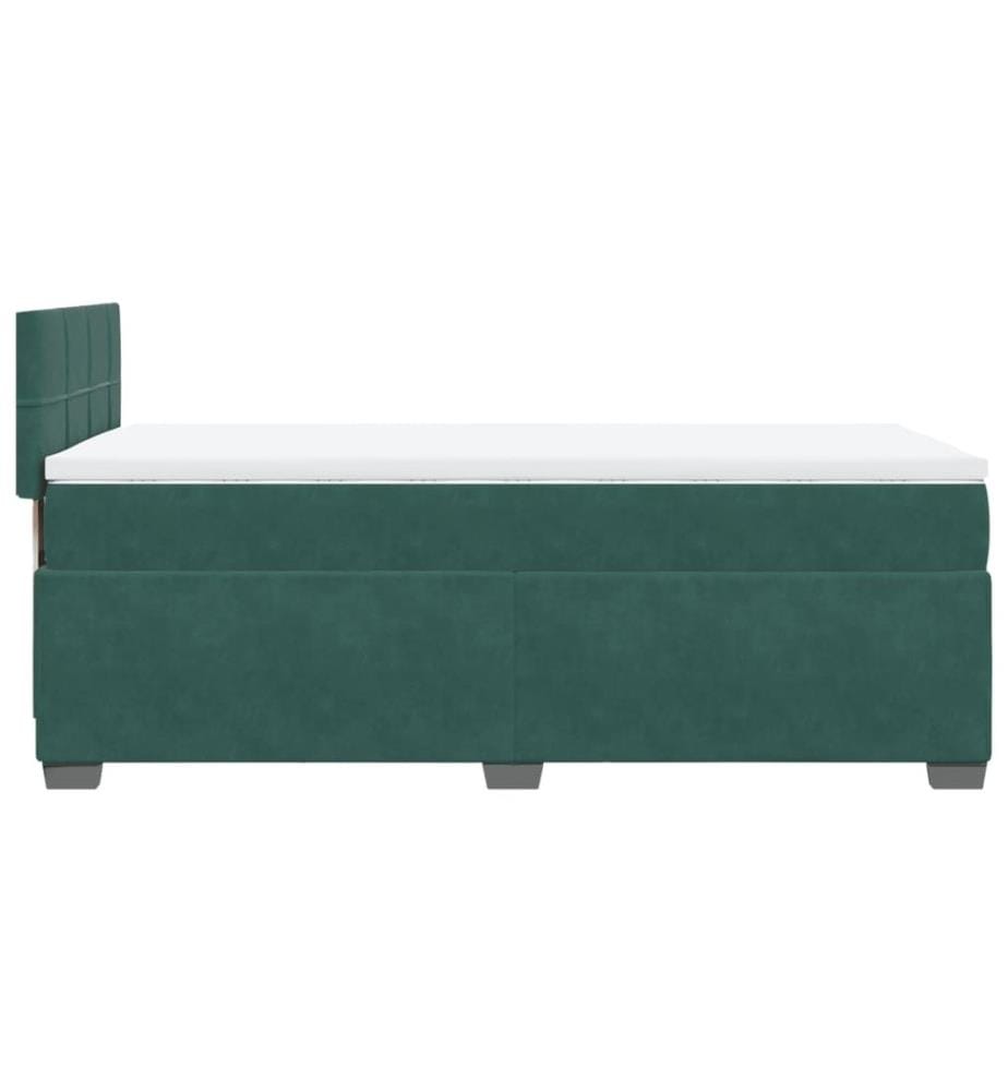 Boxspringbett mit Matratze Dunkelgrün 80x200 cm Samt