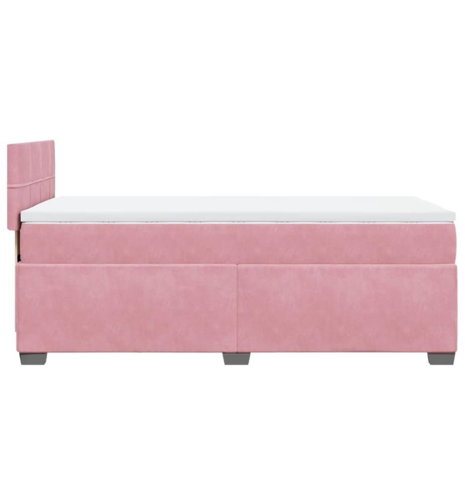 Boxspringbett mit Matratze Rosa 80x200 cm Samt