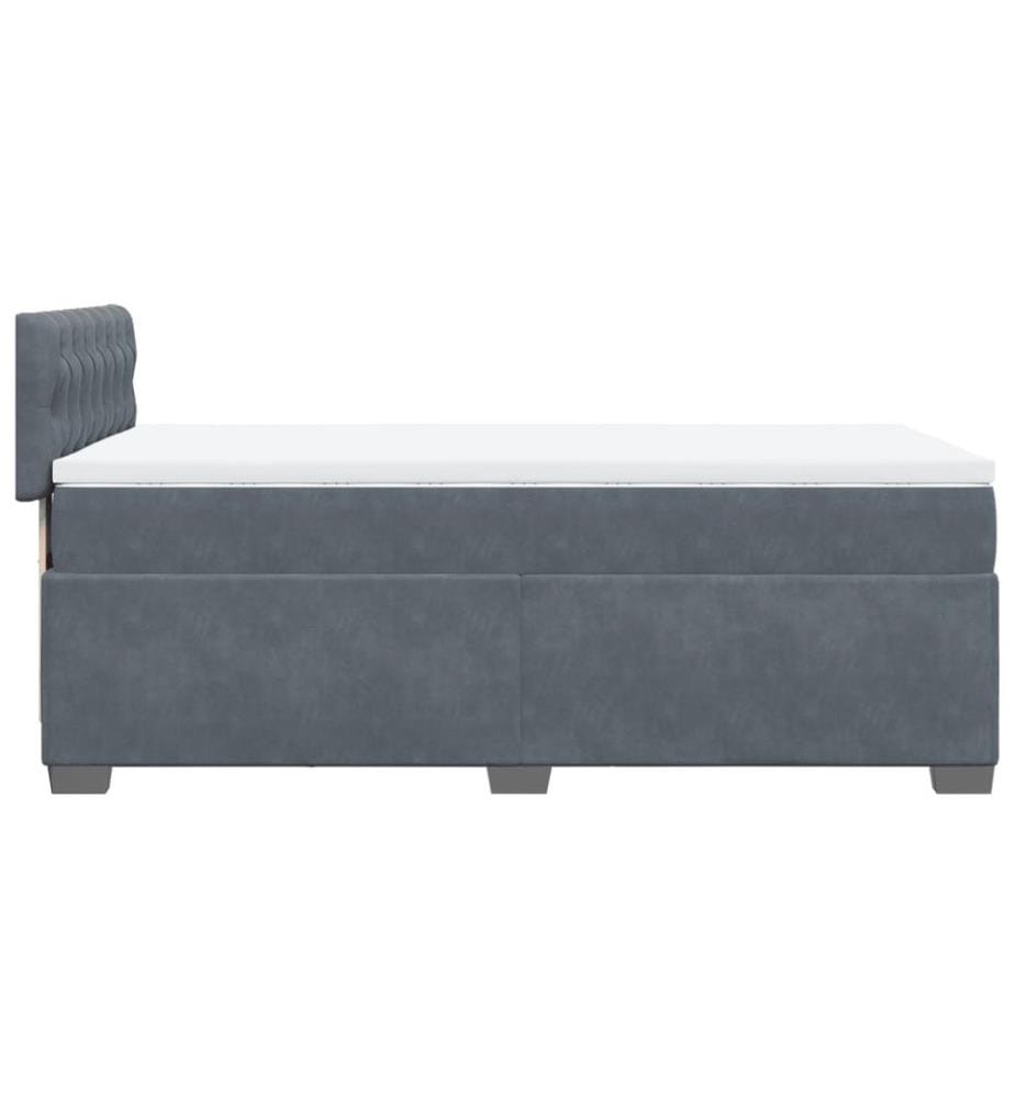Boxspringbett mit Matratze Dunkelgrau 80x200 cm Samt