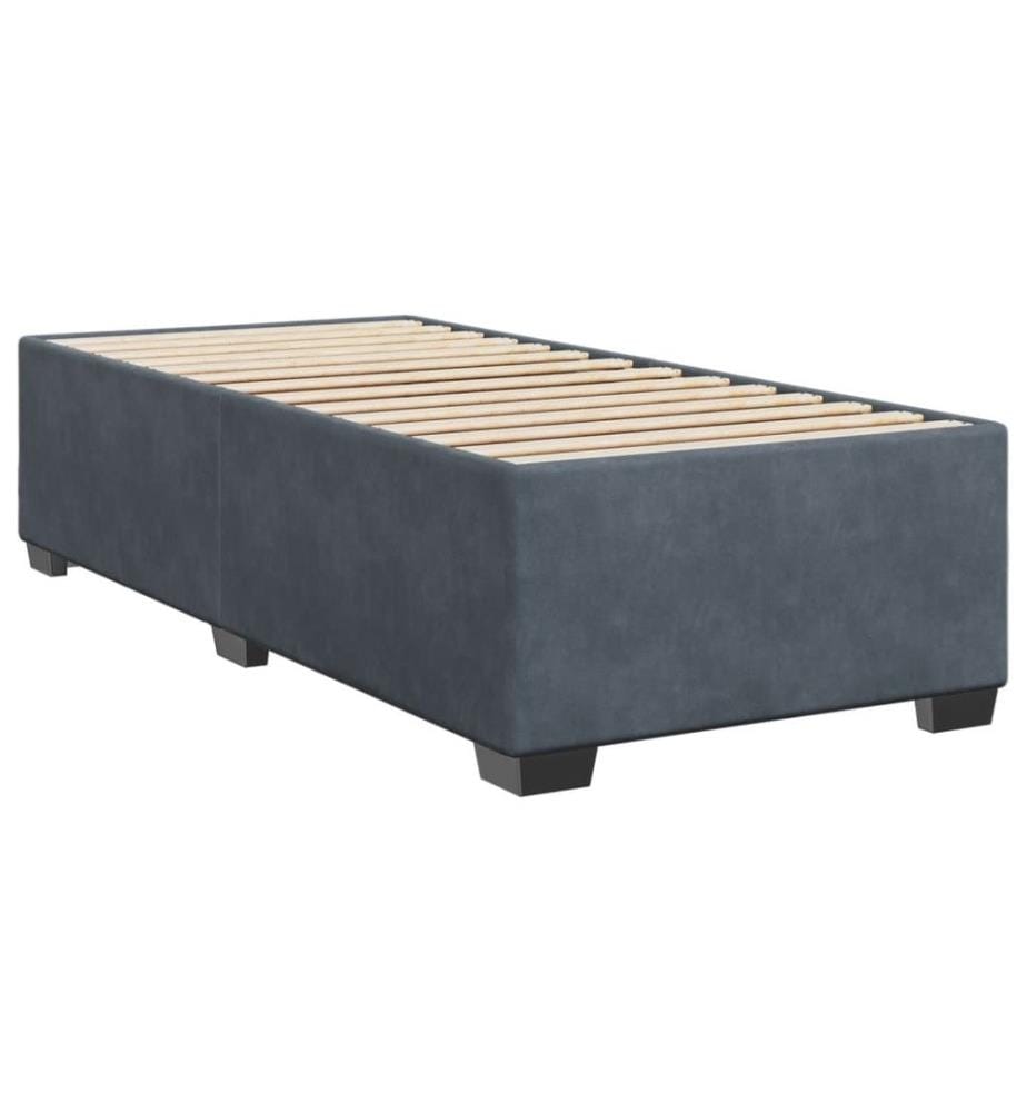 Boxspringbett mit Matratze Dunkelgrau 80x200 cm Samt