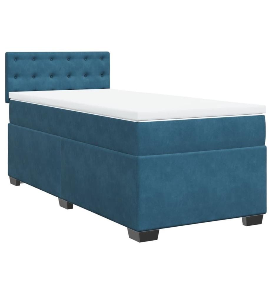 Boxspringbett mit Matratze Dunkelblau 80x200 cm Samt