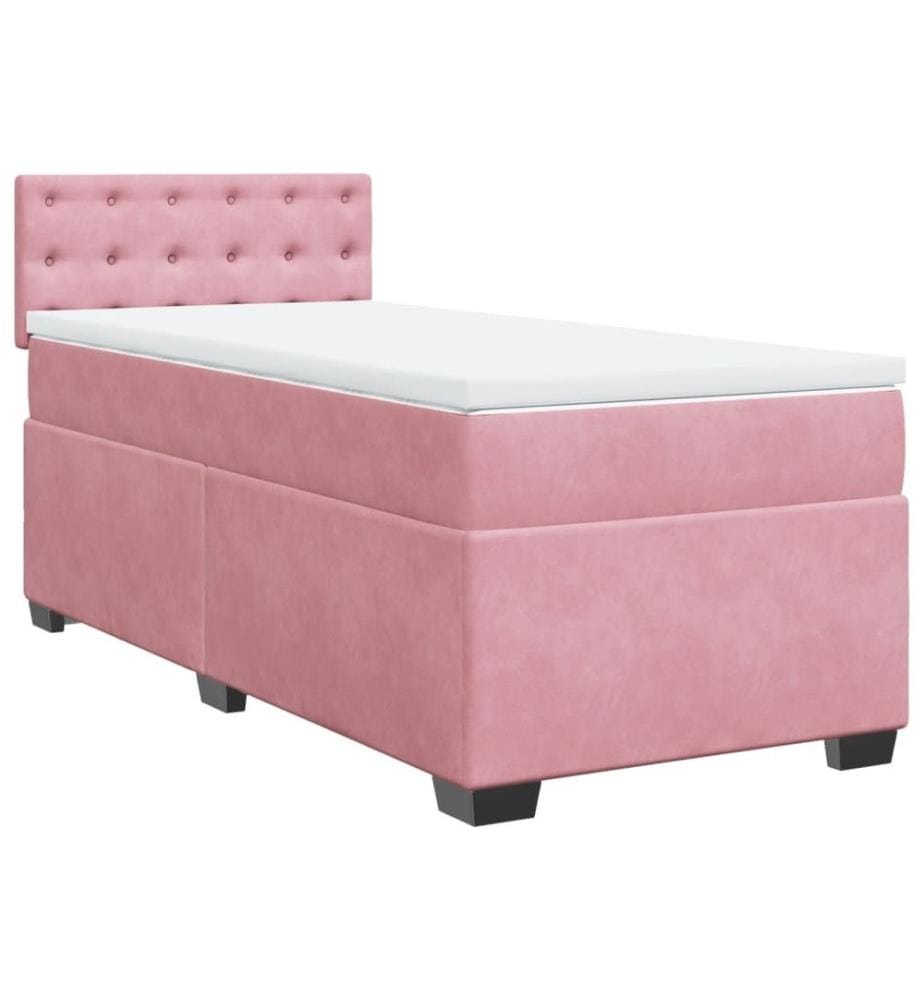 Boxspringbett mit Matratze Rosa 80x200 cm Samt