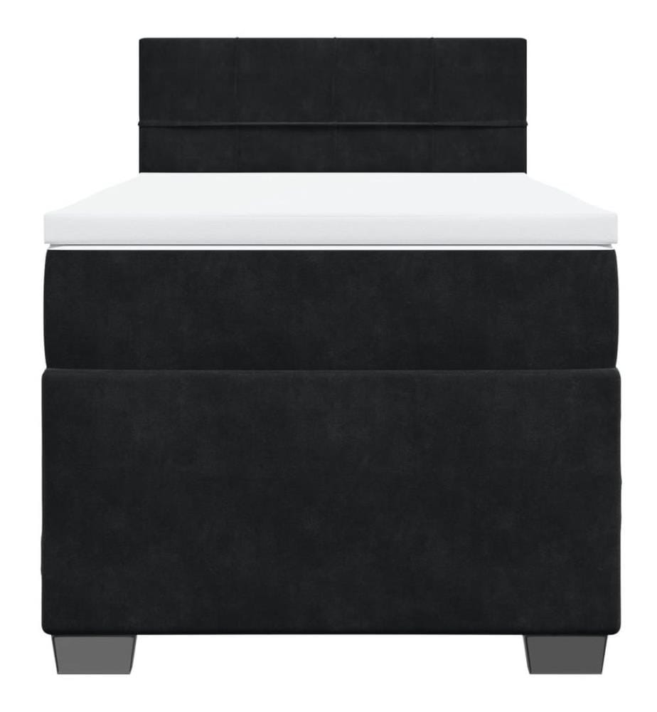 Boxspringbett mit Matratze Schwarz 90x190 cm Samt