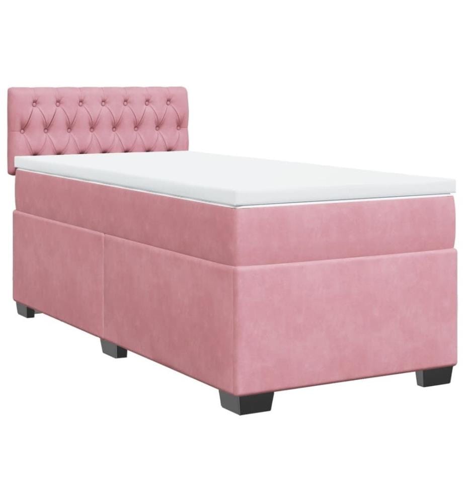 Boxspringbett mit Matratze Rosa 100x200 cm Samt