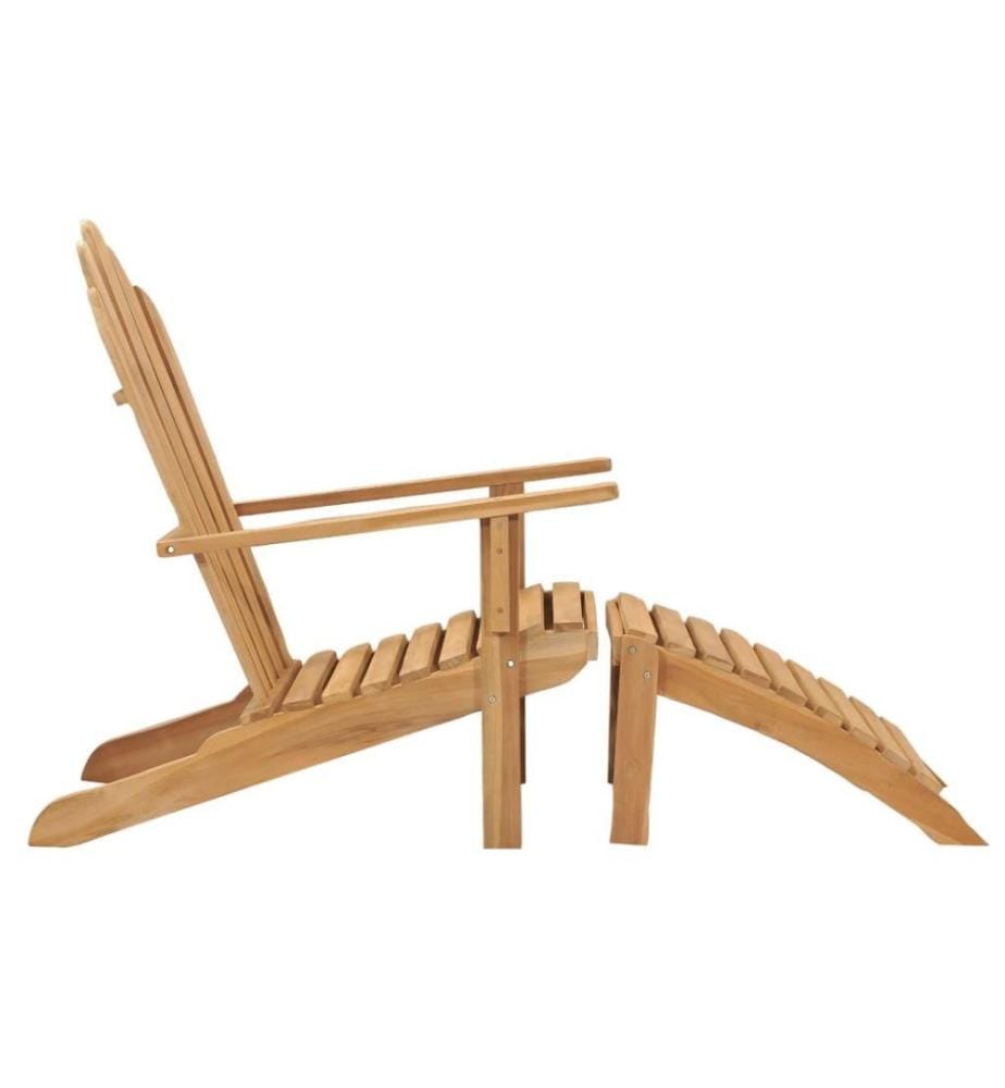 Chaises Adirondack avec repose-pieds 2 pcs Bois massif de teck