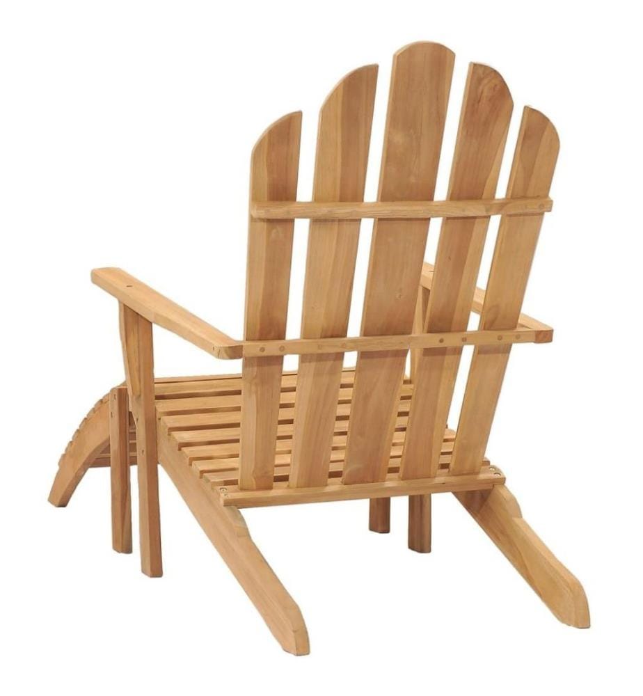 Chaises Adirondack avec repose-pieds 2 pcs Bois massif de teck