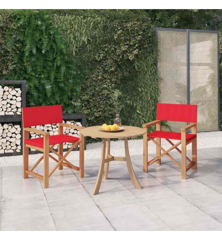 Regiestühle 2 Stk. Massivholz Teak Rot