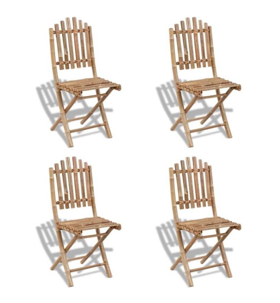 Chaises pliables d'extérieur Bambou 4 pcs