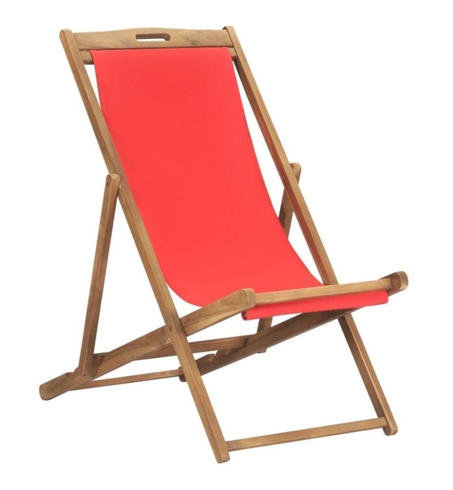 Strandstuhl Klappbar Massivholz Teak Rot