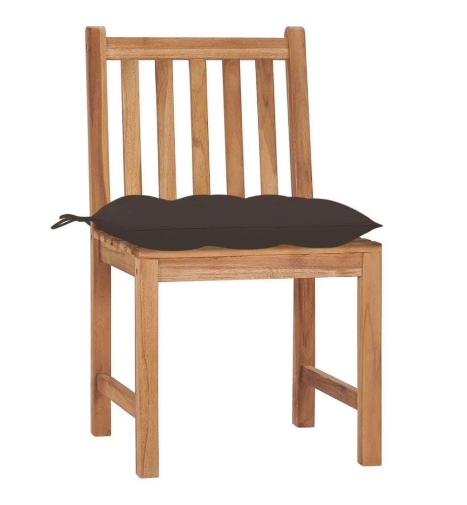 Gartenstühle 2 Stk. mit Kissen Massivholz Teak