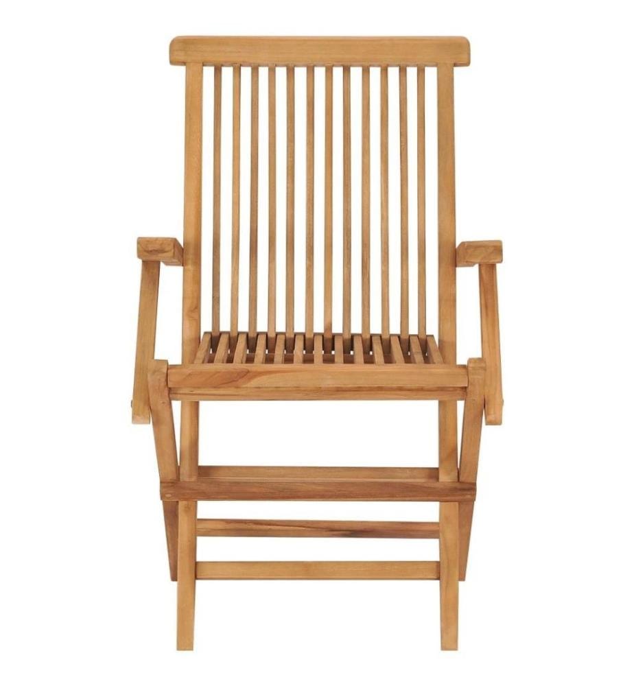 Gartenstühle mit Grünen Kissen 8 Stk. Massivholz Teak