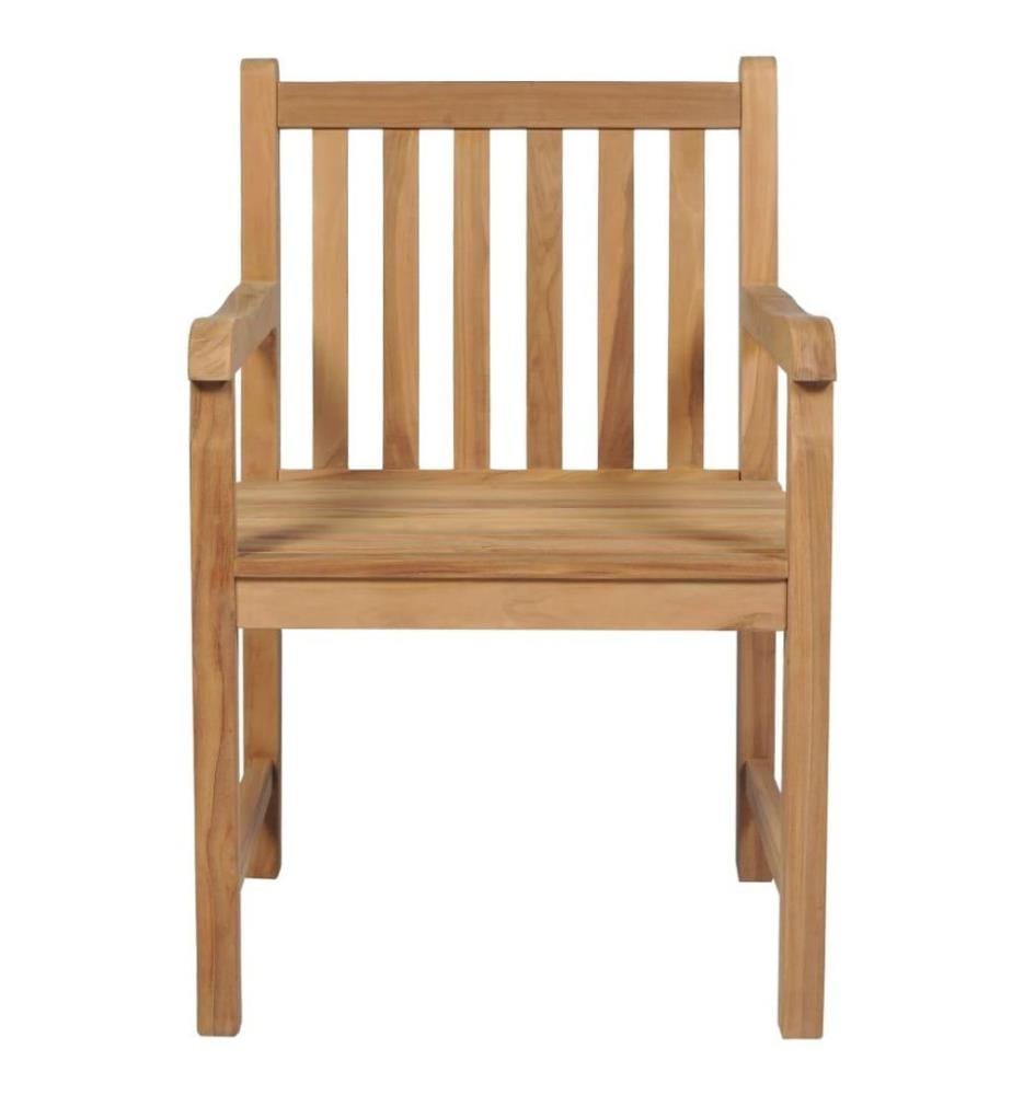 Gartenstühle 6 Stk. mit Grünen Kissen Massivholz Teak