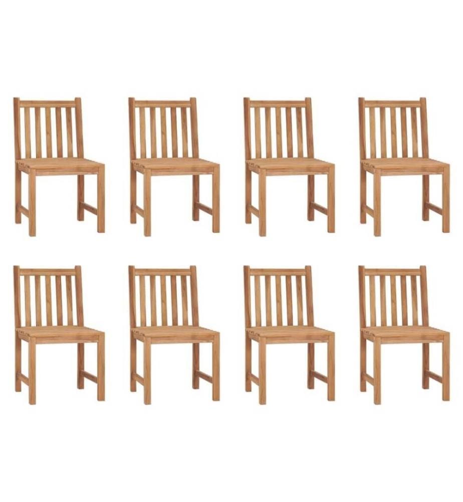 Gartenstühle 8 Stk. mit Kissen Massivholz Teak