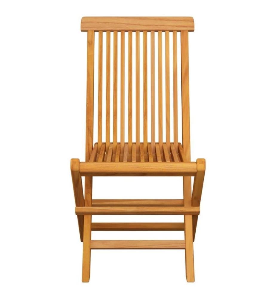 Gartenstühle mit Hellgrünen Kissen 8 Stk. Massivholz Teak