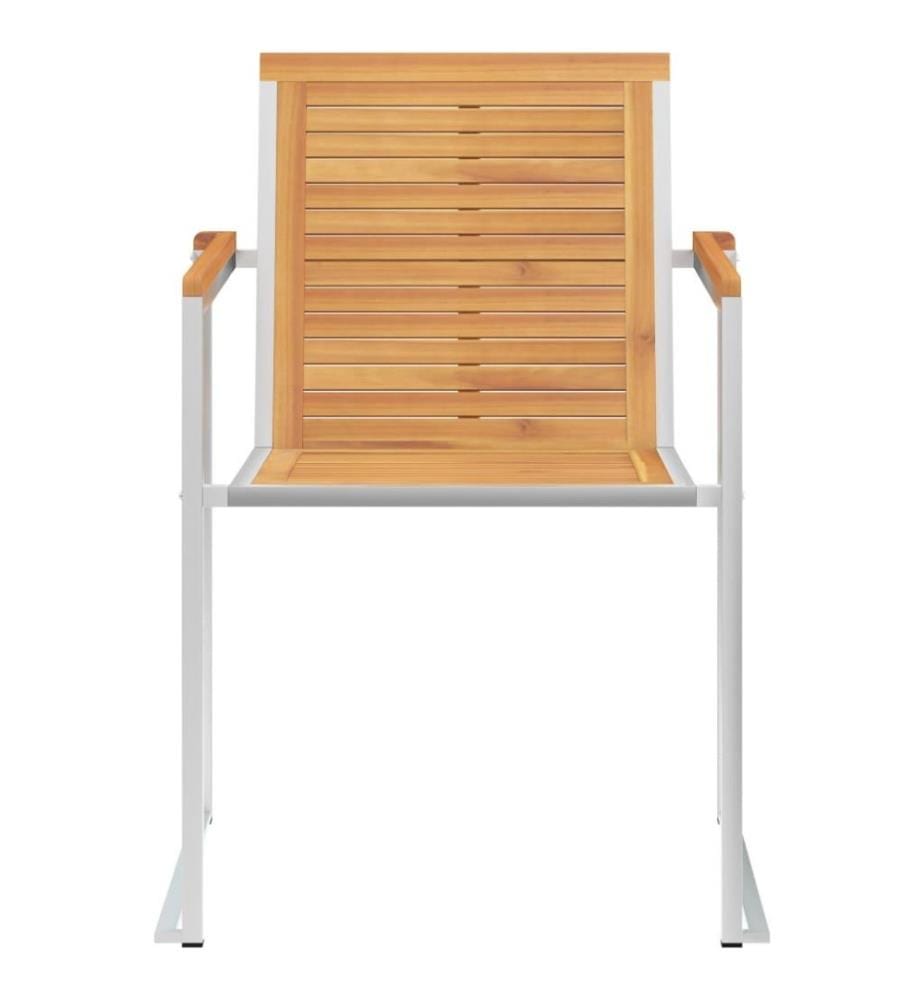 Gartenstühle mit Kissen 2 Stk. Massivholz Teak und Stahl