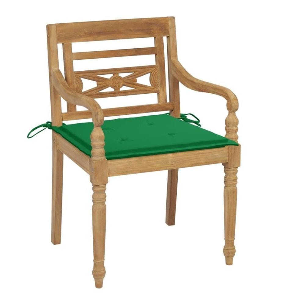 Batavia-Stühle mit Kissen 8 Stk. Massivholz Teak