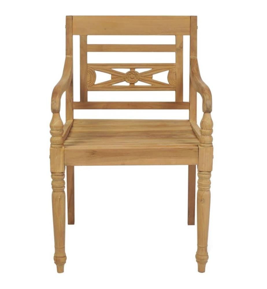 Batavia-Stühle 2 Stk. Massivholz Teak