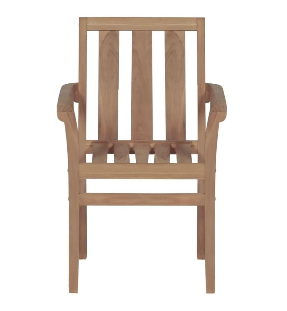 Gartenstühle 2 Stk. mit Hellgrünen Kissen Massivholz Teak