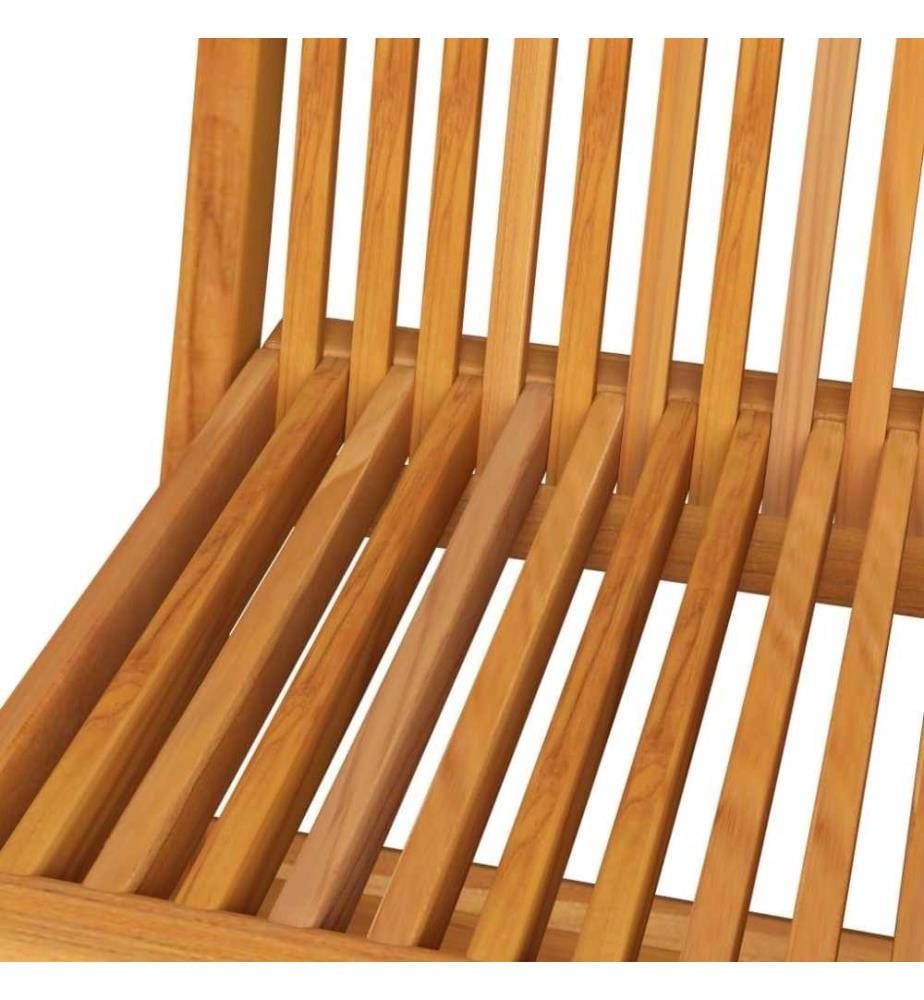 Gartenstühle mit Grauen Kissen 4 Stk. Teak Massivholz