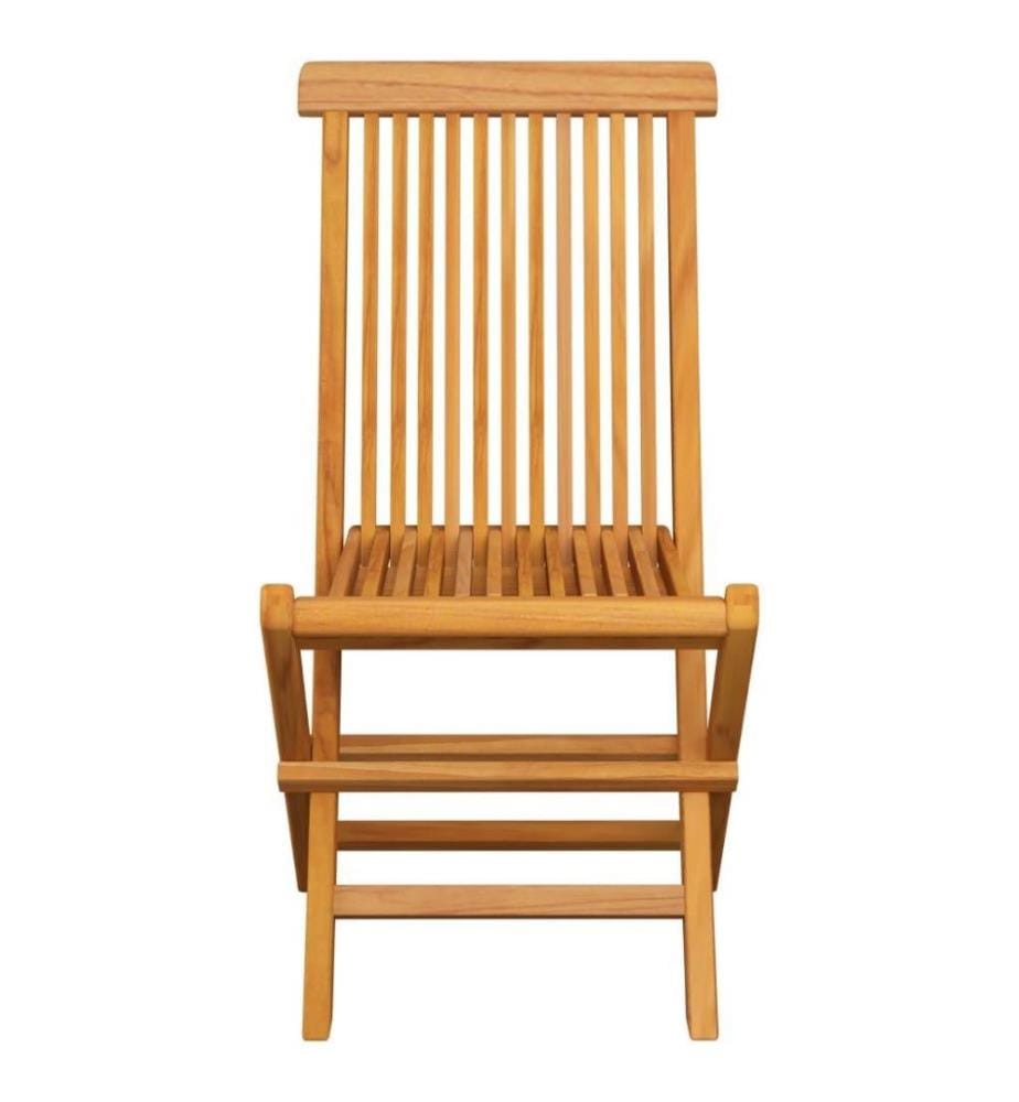 Gartenstühle mit Cremeweissen Kissen 6 Stk. Massivholz Teak