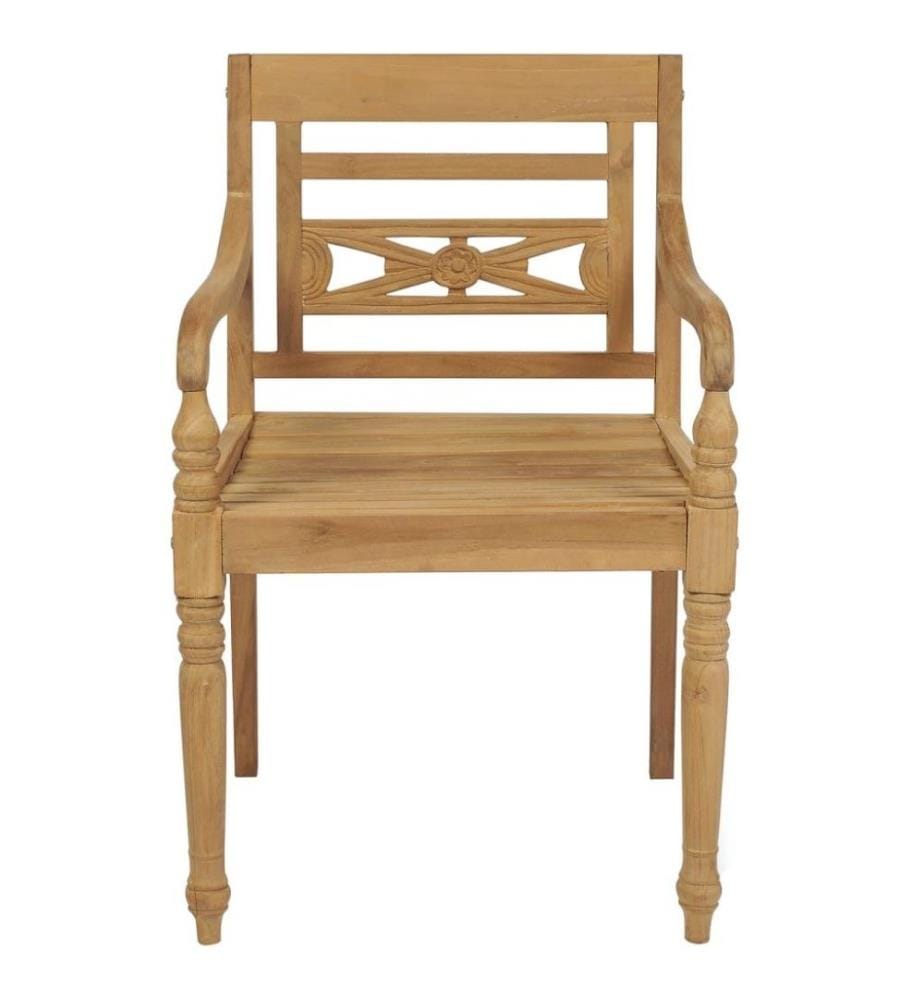 Batavia-Stühle mit Kissen 6 Stk. Massivholz Teak