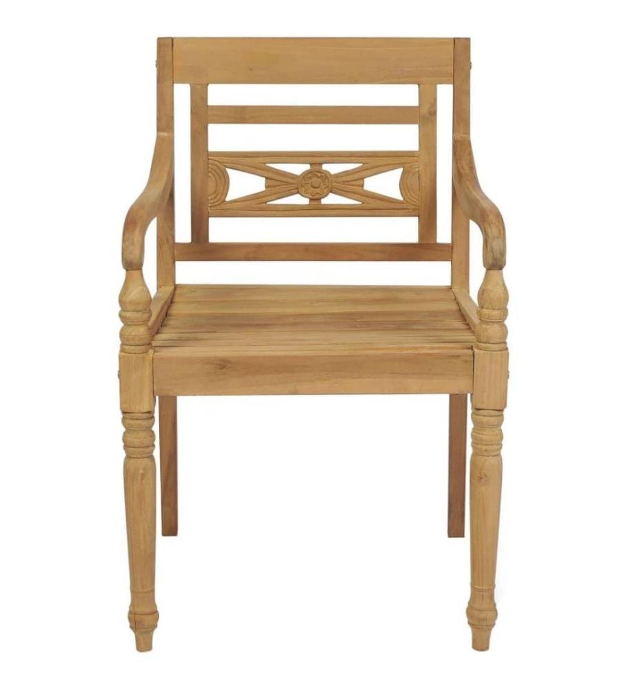 Batavia-Stühle mit Kissen 8 Stk. Massivholz Teak