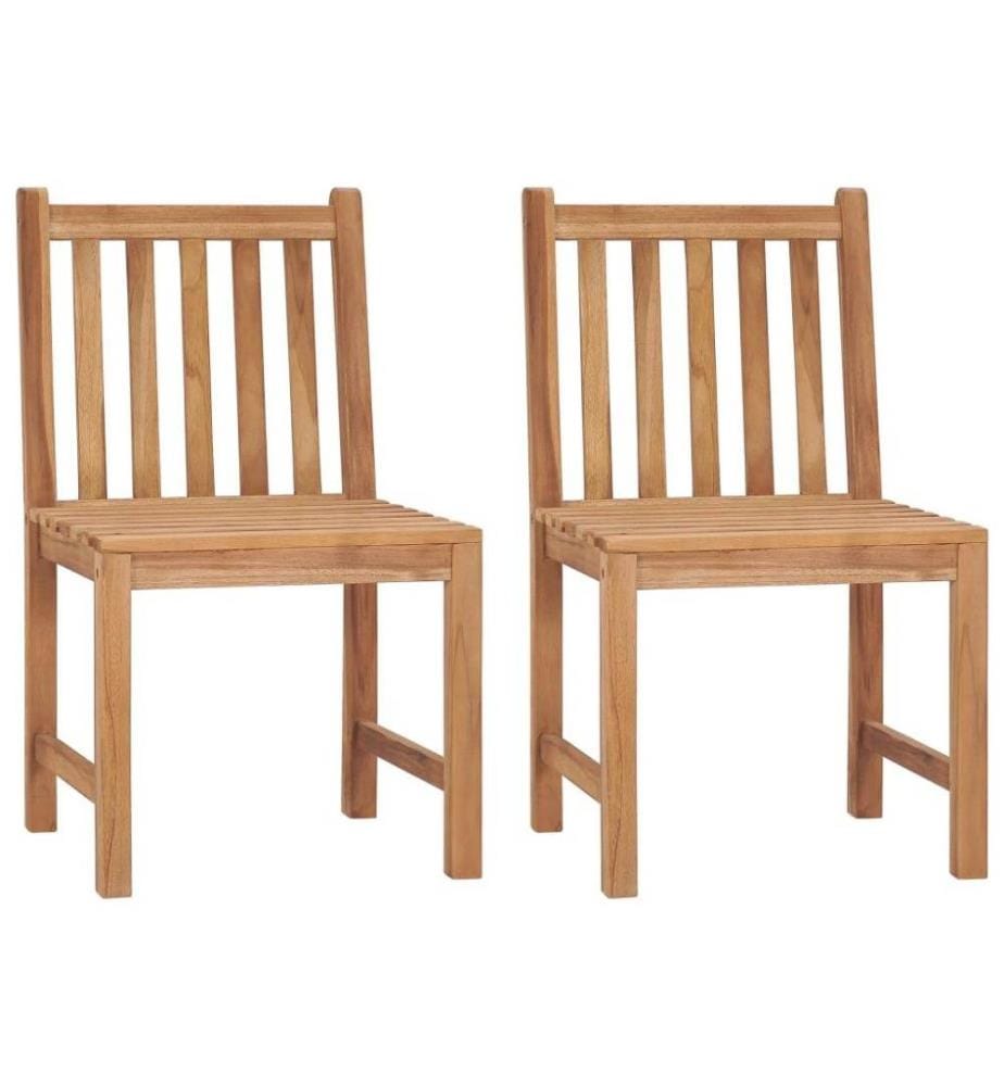 Gartenstühle 2 Stk. mit Kissen Massivholz Teak